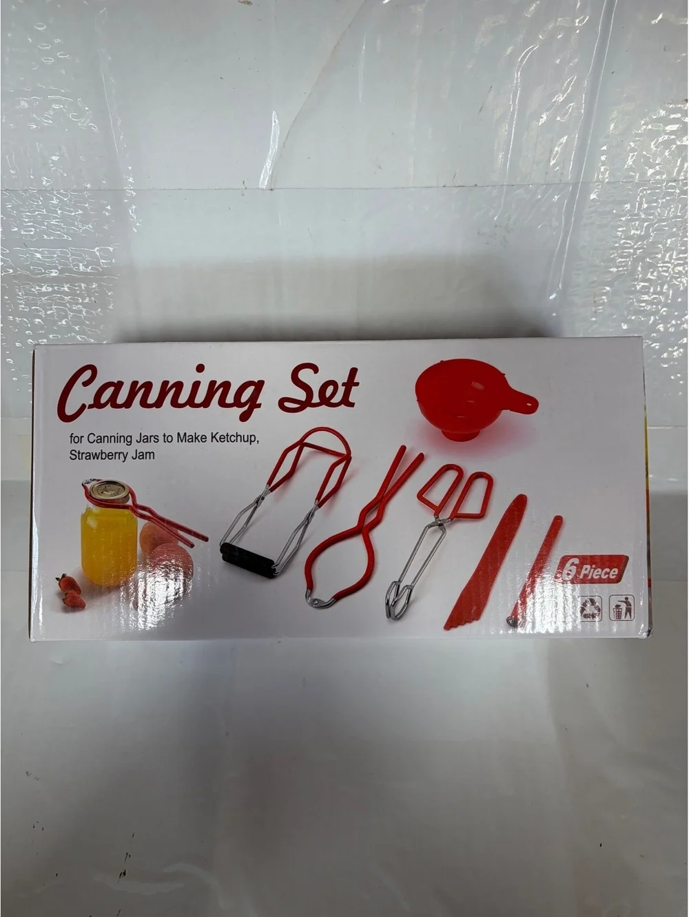 6-Piece Canning Set with Jar Lifter, Bubble Popper, Funnel, Lid Lifter, Wrench,
